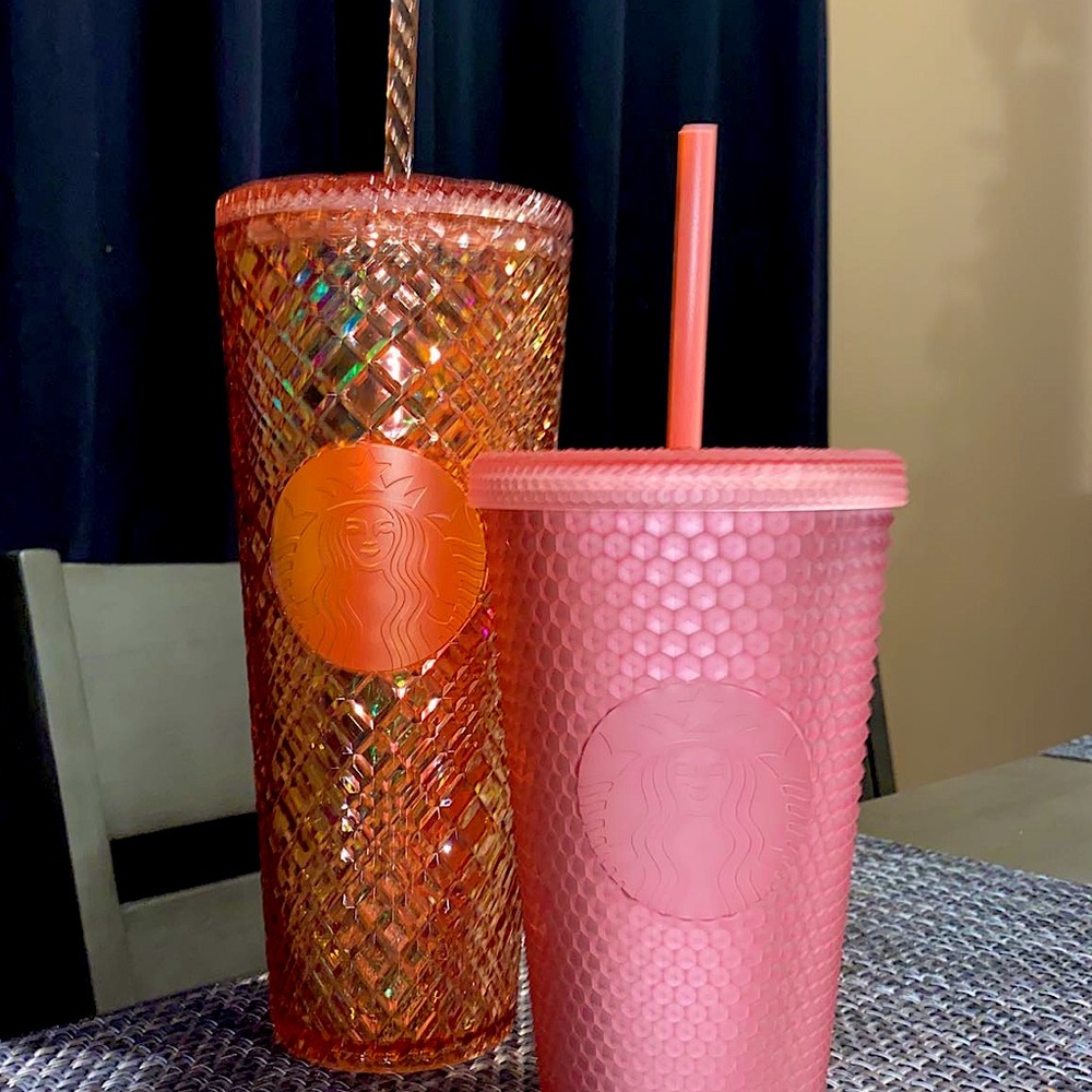 Rose Gold Starbucks 24oz and Valentine’s Day Pink Lemonade 16oz tumbler bundle